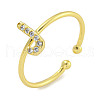 Rack Plating Brass Open Cuff Rings for Women RJEW-F162-02G-J-1