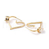 Clear Cubic Zirconia Heart Stud Earrings EJEW-C023-01G-2