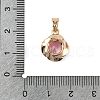 Brass Pave Cubic Zirconia Pendants KK-E795-26KCG-01-4