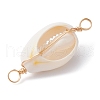Natural Shell Copper Wire Wrapped Connector Charms PALLOY-JF02316-02-3