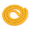 Opaque Spray Painted Glass Beads GLAA-ZX008-6mm-18K-2