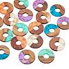 Transparent Resin & Walnut Wood Pendants RESI-CJ0001-75-6
