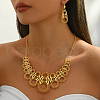Brass Hollow Round Earrings & Necklaces Sets for Women WK9609-3