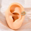 Oval Brass Micro Pave Clear Cubic Zirconia Cuff Earrings EJEW-K305-05G-1