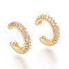 Brass Micro Pave Clear Cubic Zirconia Cuff Earrings EJEW-M195-07G-1