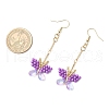 Handmade Glass Seed Beads Butterfly Dangle Earrings EJEW-MZ00445-5