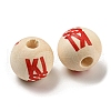 Printed Wood Beads WOOD-A022-02-2