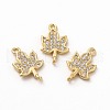 Rack Plating Brass Micro Pave Cubic Zirconia Charms ZIRC-M120-07G-3