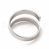 Non-Tarnish 304 Stainless Steel Rectangle Open Cuff Ring for Women RJEW-B027-28P-3