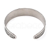 Viking Compass 304 Stainless Steel Open Cuff Bangles for Men BJEW-U001-01AS-3