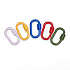 FIBLOOM 5Pcs 5 Colors Baking Paint Alloy Screw Locking Carabiners FIND-FI0001-12-6