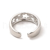 Rack Plating Brass Hollow Star Cuff Rings for Women RJEW-C050-14P-3