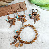 Alloy & Wood & Synthetic Turquoise Jewelry Sets FS-WGA22DA-03-1