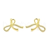 Left and Right Bowknot Brass Cuff Earrings EJEW-I305-60G-1