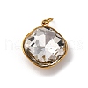 316 Stainless Steel Faceted Glass Pendants STAS-K258-47G-03-1