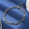 304 Stainless Steel Cross Link Chains Bracelets for Men & Women BJEW-D042-41P-3