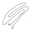 Round Brass Slider Lariat Necklaces for Women NJEW-G162-05P-4