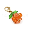 2Pcs Halloween Theme Pumpkin Glass Seed Beads Pendant Decorations HJEW-MZ00283-5