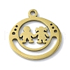 304 Stainless Steel Pendants STAS-C097-36G-1