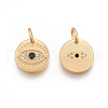 Brass Micro Pave Cubic Zirconia Charms KK-O118-16MG-1