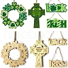 DIY Word Irish Unfinished Wooden Ornaments Blank Wooden Embellishments WOOD-C009-04-5
