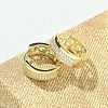 Brass Micro Pave Clear Cubic Zirconia Hoop Earrings EJEW-C122-04G-2