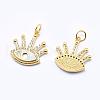 Brass Micro Pave Cubic Zirconia Pendants ZIRC-E126-B06-1