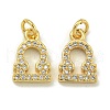 Rack Plating Brass Micro Pave Cubic Zirconia Pendants KK-K386-02C-G-1