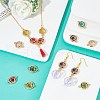 ARRICRAFT 32Pcs 7 colors Glass Connector Charms GLAA-AR0001-29-3