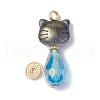 Electroplate Glass Beaded  Pendants PALLOY-JF03995-3