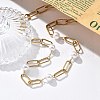 Ion Plating(IP) 304 Stainless Steel Oval Link Chain Necklaces for Women NJEW-P320-23G-1