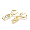 Brass Clear Cubic Zirconia Hoop Earrings EJEW-M045-01S-2