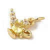 Brass Micro Pave Clear Cubic Zirconia Pendants KK-R162-016B-G-2