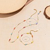 Stainless Steel Glass Rectangle Link Chain Bracelets & Necklaces Set for Women KG0137-2