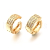 Brass Micro Pave Clear Cubic Zirconia Cuff Earrings EJEW-F370-13G-3