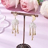 Brass & Stainless Steel Dangle Stud Earrings EJEW-TA00621-1
