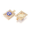 Brass Micro Pave Clear Cubic Zirconia Pendants for Women KK-T070-91A-09-2