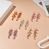 Glass Teardrop Cluster Dangle Earrings EJEW-JE05215-2