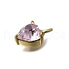Heart Brass with Glass Charms KK-G525-07G-3