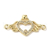 Rack Plating Brass Micro Pave Cubic Zirconia Connector Charms KK-P267-22G-1