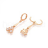 Brass Micro Pave Cubic Zirconia Dangle Leverback Earrings EJEW-N058-06G-3