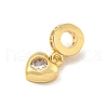 Brass Micro Pave Clear Cubic Zirconia Pendants KK-U007-02G-01-2