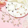 4Pcs 4 Style Natural Mixed Gemstone Chips & Shell Pearl Charm Bracelets Set for Women BJEW-TA00359-5