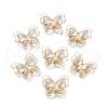 Metal Enlaced Transparent Acrylic Beads MACR-M045-01-1