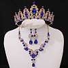 Teardrop & Moon Alloy Rhinestone Pendant Necklace & Stud Dangle Earring & Crown Headbands FS-WG0A8BD-06-1