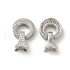 Brass Micro Pave Clear Cubic Zirconia Fold Over Clasps KK-M243-13P-2