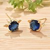 Bat Brass Glass Stud Earrings for Women EJEW-G428-15G-3
