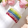 Transparent Electroplate Glass Beads with Korean Elastic Crystal Thread Bracelets BJEW-JB11687-3