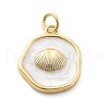 Ocean Theme Brass Enamel Pendants KK-Q029-01J-G-1