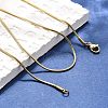 304 Stainless Steel Snake Chain Necklace Making STAS-P045-18G-4